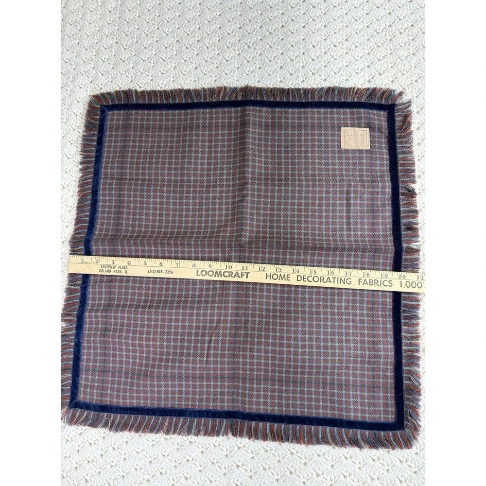 Wool Pillow Sham Checked Lexington Beacon Hill 21” Square Blue Red Tan NEW